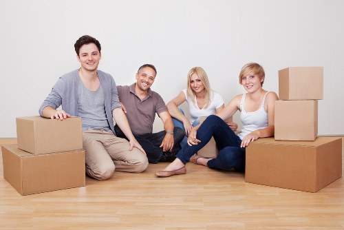 Removal staff coordinating an office move in Chingford